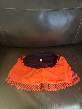 lululemon athletica Orange and Navy Zip Pocket Skirt